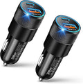 2-Pack Car Charger, 38W Dual Ports USB-C+USB-A Car Charger Adapter